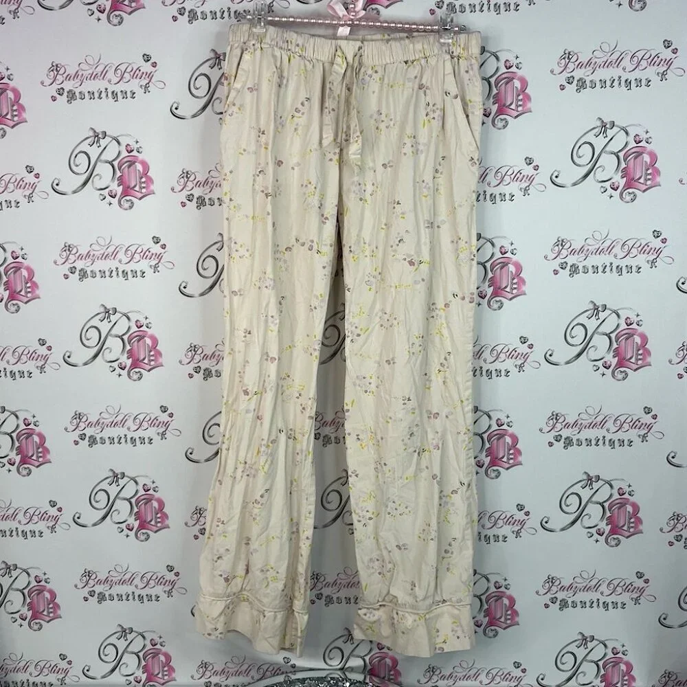 Love & lore pants pj flowers light pastel Elegant Floral Women's Pajama Pants